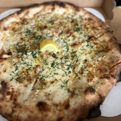 Serra Provisions - Clam pizza, broccoli rabe on the side