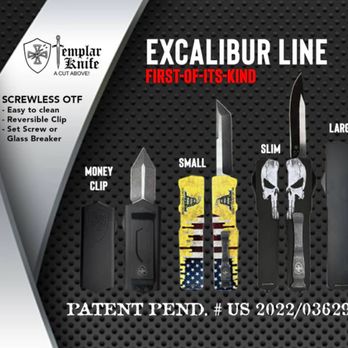 Templar Knife - Patent Pending Excalibur Screwless OTF - Outdoor Gear Near Me - Waxahachie, Texas Templar Knife - Patent Pending Excalibur Screwless OTF - Outdoor Gear Near Me - Waxahachie, Texas