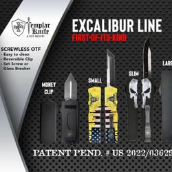 Templar Knife - Patent Pending Excalibur Screwless OTF
