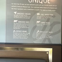 This is posted as you enter the restaurant. Read it carefully and note the Carne Asada section.