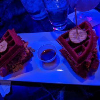 Therapy - Red velvet chicken and waffles - Bars Near Me - Las Vegas, Nevada Therapy - Red velvet chicken and waffles - Bars Near Me - Las Vegas, Nevada