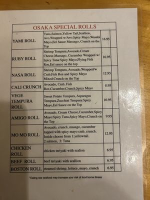 Menu photo 4 Osaka Japanese Restaurant Greenbelt, MD Menu photo 4 Osaka Japanese Restaurant Greenbelt, MD