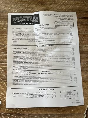 Menu photo 8 Frontier Albuquerque, NM