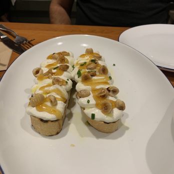 Locanda - Whipped ricotta crostini- bread was soft but tasty - Italian Near Me - Saunderstown, Rhode Island