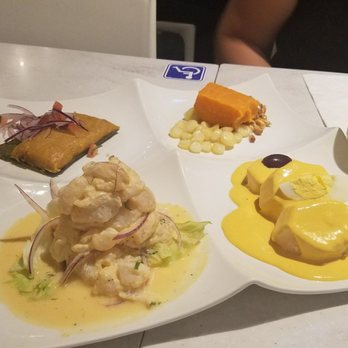 CVI.CHE 105 - This sampler was called Taste of Peru I think, everything on this was amazing but the ceviche was the amazing. - Peruvian Near Me - Miami, Florida