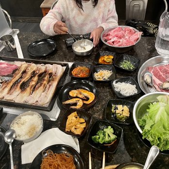 Ohgane - Mussels, pork belly & steak on the grill. - Korean Near Me - Concord, California Ohgane - Mussels, pork belly & steak on the grill. - Korean Near Me - Concord, California