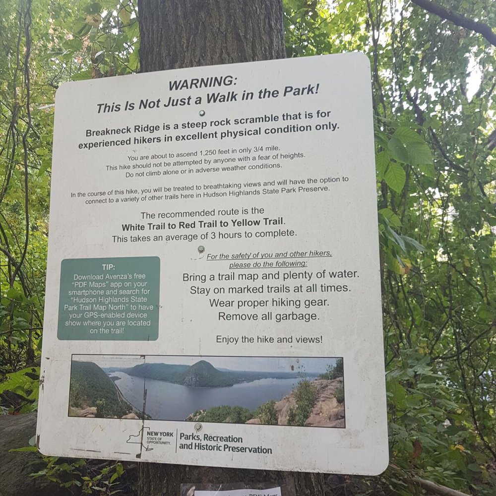 Breakneck Ridge - Signage at beginning of trail - Hiking Near Me - Cold Spring, New York Breakneck Ridge - Signage at beginning of trail - Hiking Near Me - Cold Spring, New York