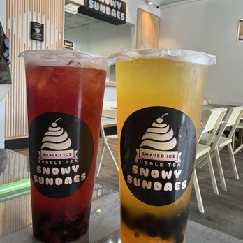 Snowy Sundaes - Pineapple Mango Tea Strawberry Tea - Bubble Tea Near Me - Omaha, Nebraska