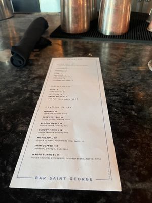 Menu photo 1 Bar Saint George Marfa, TX Menu photo 1 Bar Saint George Marfa, TX