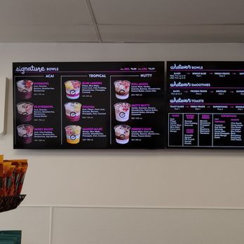 Everbowl - Menu board - Acai Bowls Near Me - Creve Coeur, Missouri