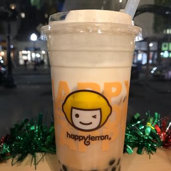 Happy Lemon - Black tea with salted cheese - Bubble Tea Near Me - Berkeley, California
