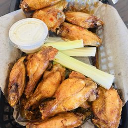 Sweet chili and buffalo wings