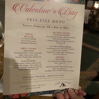 Cane & Canoe - Valentines prix fixe - Cocktail Bars Near Me - Lahaina, Hawaii Cane & Canoe - Valentines prix fixe - Cocktail Bars Near Me - Lahaina, Hawaii