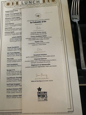 Menu photo 2 Tonight & Tomorrow - La Colombe d'Or Houston, TX Menu photo 2 Tonight & Tomorrow - La Colombe d'Or Houston, TX