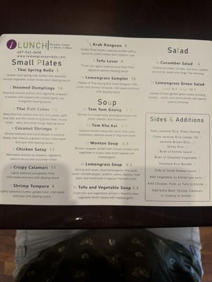 Menu photo 7 Lemongrass Thai Kitchen Oviedo, FL