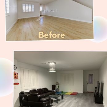 Nulook - Before and after photo of the living room. - Flooring Near Me - Las Vegas, Nevada Nulook - Before and after photo of the living room. - Flooring Near Me - Las Vegas, Nevada