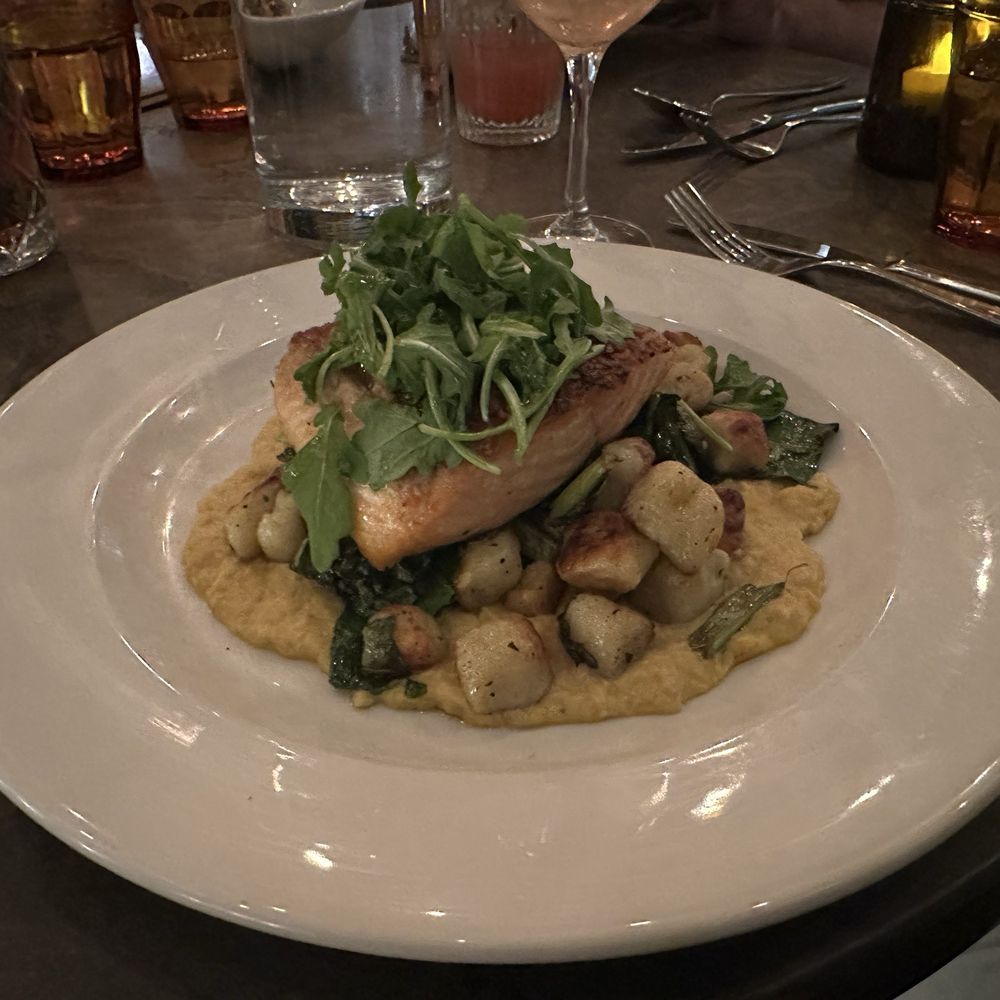 The Bauer Kitchen - Sunflower seed crusted salmon with gnocchi - American Near Me - Waterloo, Ontario The Bauer Kitchen - Sunflower seed crusted salmon with gnocchi - American Near Me - Waterloo, Ontario