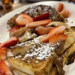 The strawberries on French toast that was made from sourdough - yummy!