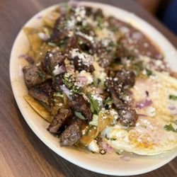 Scramblers Cafe - Island Chilaquiles with Carne Asada