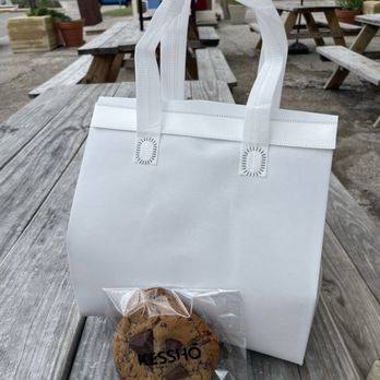 Kessho - My 2 pints packed in a nice cooler bag, plus a chocolate chunk cookie - Chocolatiers & Shops Near Me - Austin, Texas