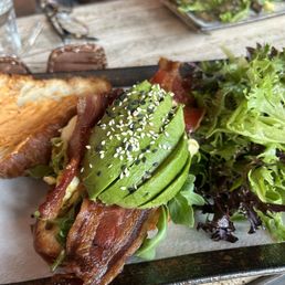 I ordered the croissant sandwich, and added bacon. Delish!