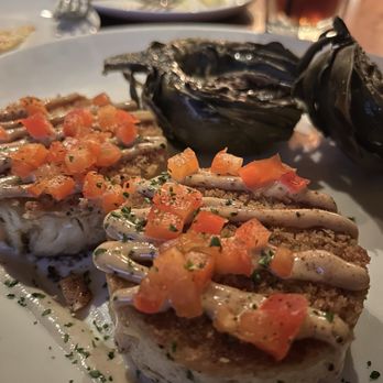 J. Alexander's - Crab Cakes with grilled artichokes - Steakhouses Near Me - Tampa, Florida J. Alexander's - Crab Cakes with grilled artichokes - Steakhouses Near Me - Tampa, Florida