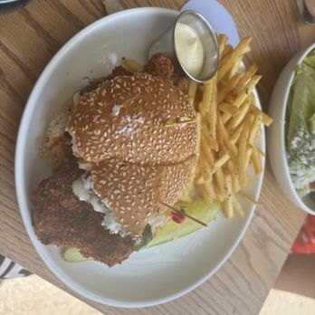 Sunday In Brooklyn - Chicken sandwich with fries - New American Near Me - Brooklyn, New York Sunday In Brooklyn - Chicken sandwich with fries - New American Near Me - Brooklyn, New York