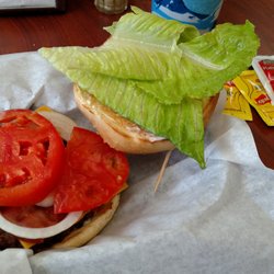 Outback Deli - Open face view of the mouth watering bacon cheeseburger