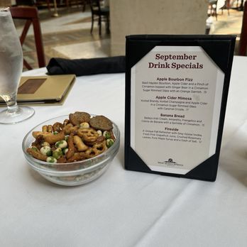 Ballard's in the Atrium - Noshes and fall drink menu - Bars Near Me - French Lick, Indiana