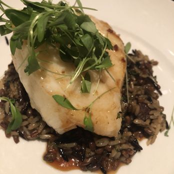 Seasons 52 - Brick Oven-Roasted Chilean Sea Bass: the rice came out a little hard and we really had to mix the sesame oil to bring out some flavor. - New American Near Me - Indianapolis, Indiana