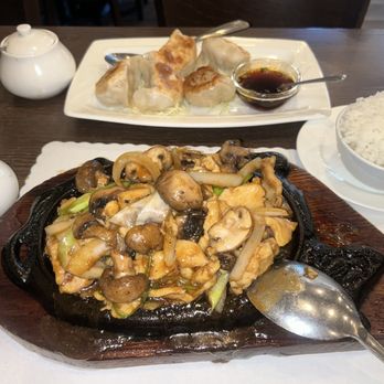 China Village Restaurant - Chicken Sizzling Iron Platter with steamed rice - Dim Sum Near Me - Santa Rosa, California