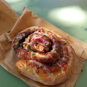 Clementine Bakery - Rainbow sprinkle cinnamon roll?! - Bakeries Near Me - Brooklyn, New York