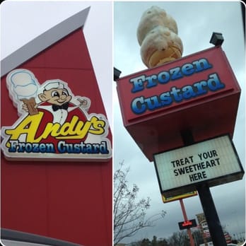 Andy's Frozen Custard - a sign for a frozen custard restaurant - Ice Cream & Frozen Yogurt Near Me - Jonesboro, Arkansas Andy's Frozen Custard - a sign for a frozen custard restaurant - Ice Cream & Frozen Yogurt Near Me - Jonesboro, Arkansas