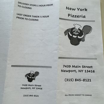 New York Pizzeria - Menu - Pizza Near Me - Newport, New York New York Pizzeria - Menu - Pizza Near Me - Newport, New York