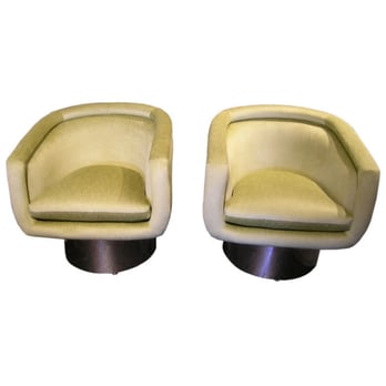 Machine Age - Pair of swivel chairs by Leon Rosen for Pace. - Furniture Stores Near Me - Boston, Massachusetts