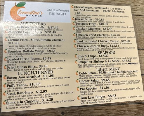 Menu photo 3 Clementine's Kitchen Laredo, TX