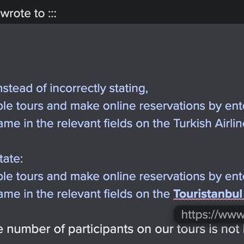 Turkish Airlines - Email requesting correction to FAQ to help others. - Airlines Near Me - San Francisco, California Turkish Airlines - Email requesting correction to FAQ to help others. - Airlines Near Me - San Francisco, California