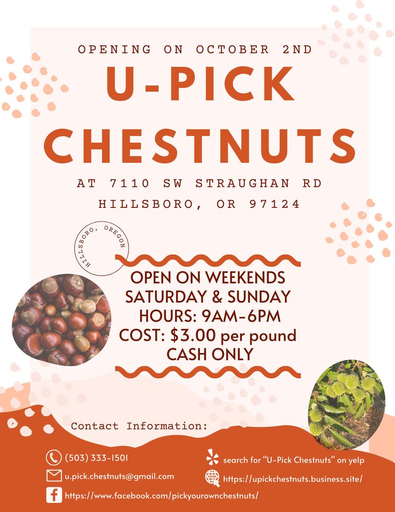 UPICK CHESTNUTS TEMP. CLOSED Updated August 2024 35 Photos