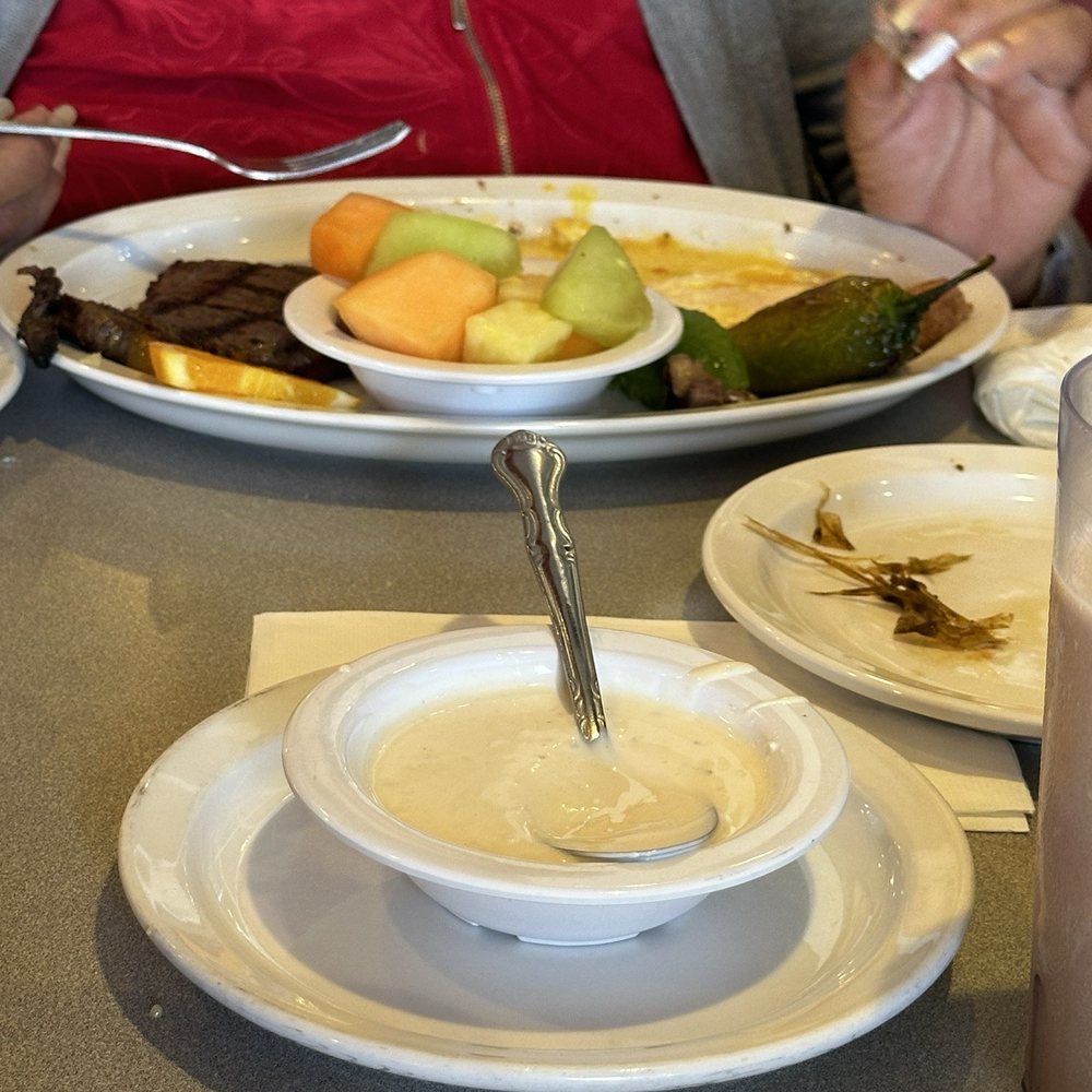 Goldenwest Diner - Ribeye Steak and Eggs  with Fresh Fruit Cup and jalapeño. Meat  was perfectly cooked and tender. Flavorful and eggs  to perfection. - Diners Near Me - Westminster, California