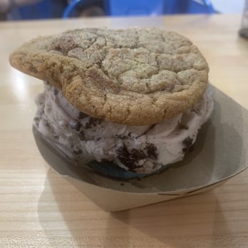 The Baked Bear - Cookie Monster and chocolate chip cookie sandwich with cookies and cream ice cream - Desserts Near Me - Columbia, South Carolina The Baked Bear - Cookie Monster and chocolate chip cookie sandwich with cookies and cream ice cream - Desserts Near Me - Columbia, South Carolina
