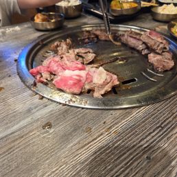 Cooking some brisket and bulgogi. Cooking some brisket and bulgogi.