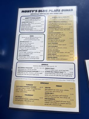 Menu photo 5 Monty's Blue Plate Diner Madison, WI