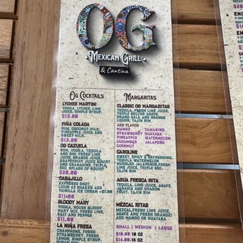 OG Mexican Grill & Cantina - Drink menu - Mexican Near Me - Aloha, Oregon OG Mexican Grill & Cantina - Drink menu - Mexican Near Me - Aloha, Oregon