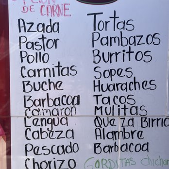 El Cabrito de Texcoco Taqueria - Menu - Food Trucks Near Me - Gilroy, California