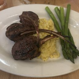 Lamb chops with polenta
