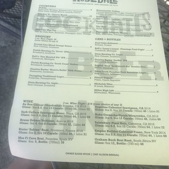 Rosedale - Menu - American Near Me - New Orleans, Louisiana Rosedale - Menu - American Near Me - New Orleans, Louisiana