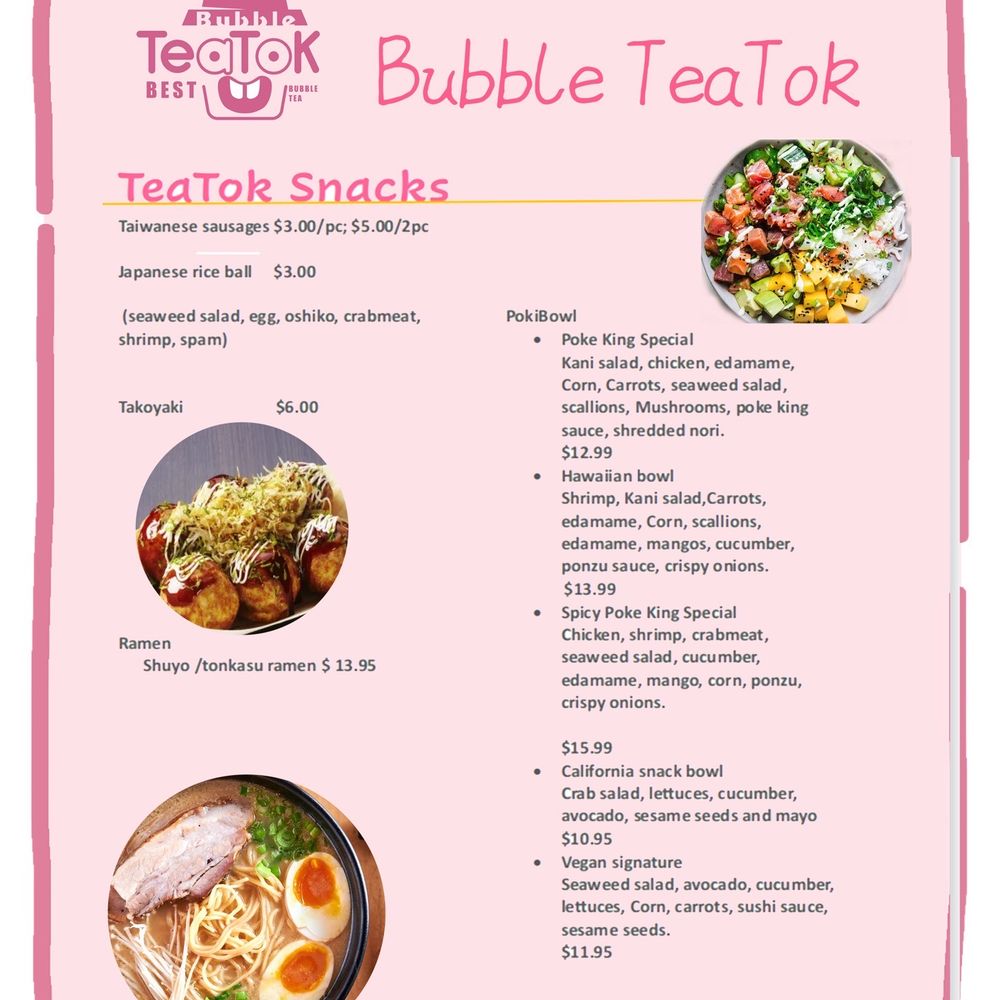 Bubble TeaTok - Food - Bubble Tea Near Me - Jamaica, New York Bubble TeaTok - Food - Bubble Tea Near Me - Jamaica, New York