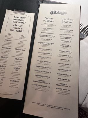 Menu photo 1 Gibbys Montreal, QC Menu photo 1 Gibbys Montreal, QC