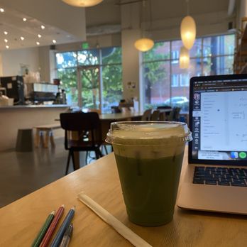 URL Coffee - iced matcha unsweetened + cream top - Salad Near Me - Seattle, Washington URL Coffee - iced matcha unsweetened + cream top - Salad Near Me - Seattle, Washington