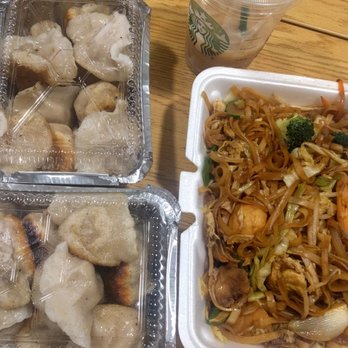China Station - Pork and cabbage dumplings and seafood ho fun delivery - Noodles Near Me - Stony Brook, New York China Station - Pork and cabbage dumplings and seafood ho fun delivery - Noodles Near Me - Stony Brook, New York